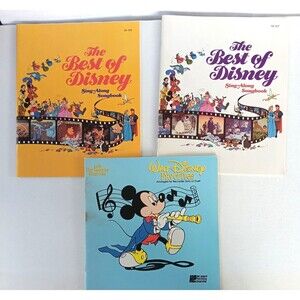 1988 The Best of Disney Sing Along Songbooks 1 & 2  AND Walt Disney Favorites